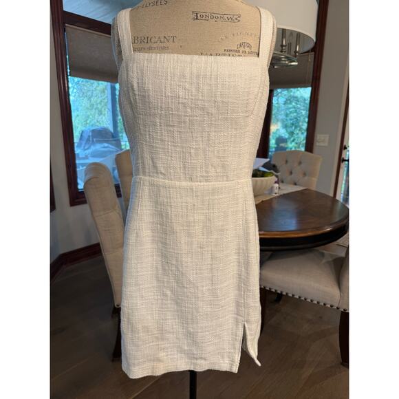 Abercrombie & Fitch Tweed Sleeveless Tailored Mini Dress White Size Large EUC - Picture 6 of 7